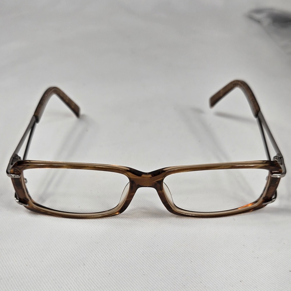 Hollywood H240 Eyeglasses Frames Brown Rectangle Metal Designer 53-14-130 New‎